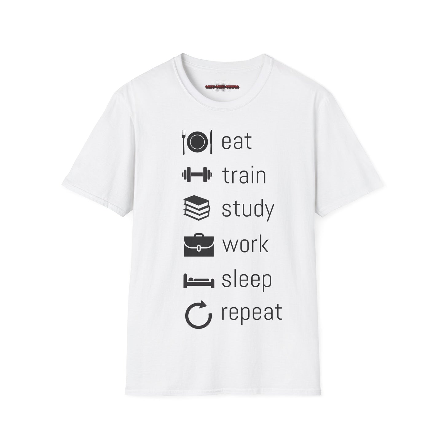Repeat T-Shirt Lebensweisheit in Weiss