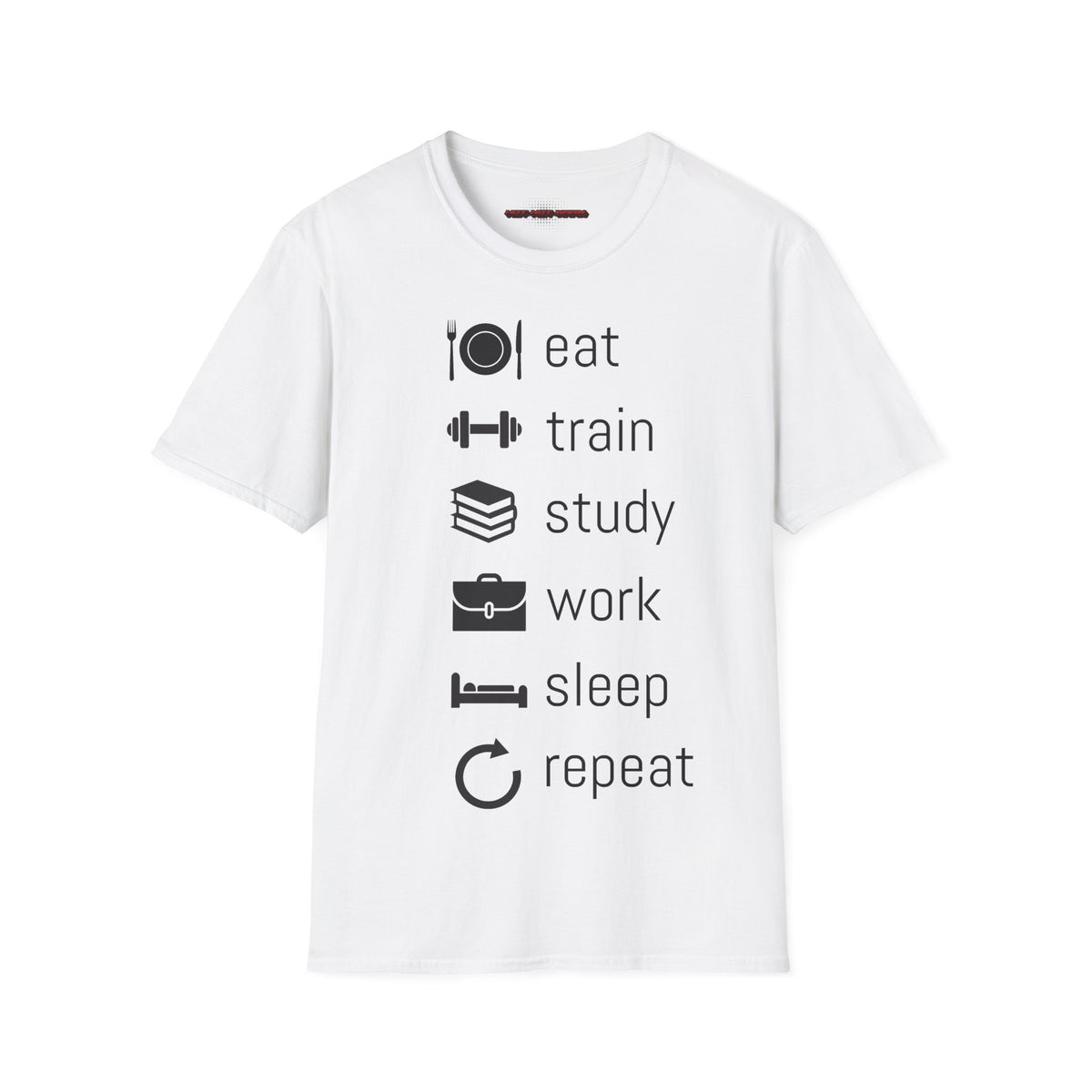 Repeat T-Shirt Lebensweisheit in Weiss